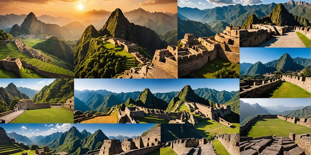 Collage of ancient world landmarks