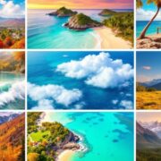 Collage of beautiful November travel destinations.