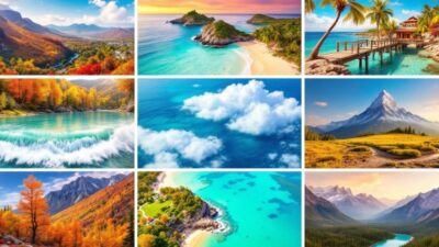 Collage of beautiful November travel destinations.