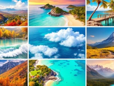 Collage of beautiful November travel destinations.