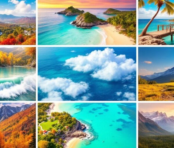 Collage of beautiful November travel destinations.